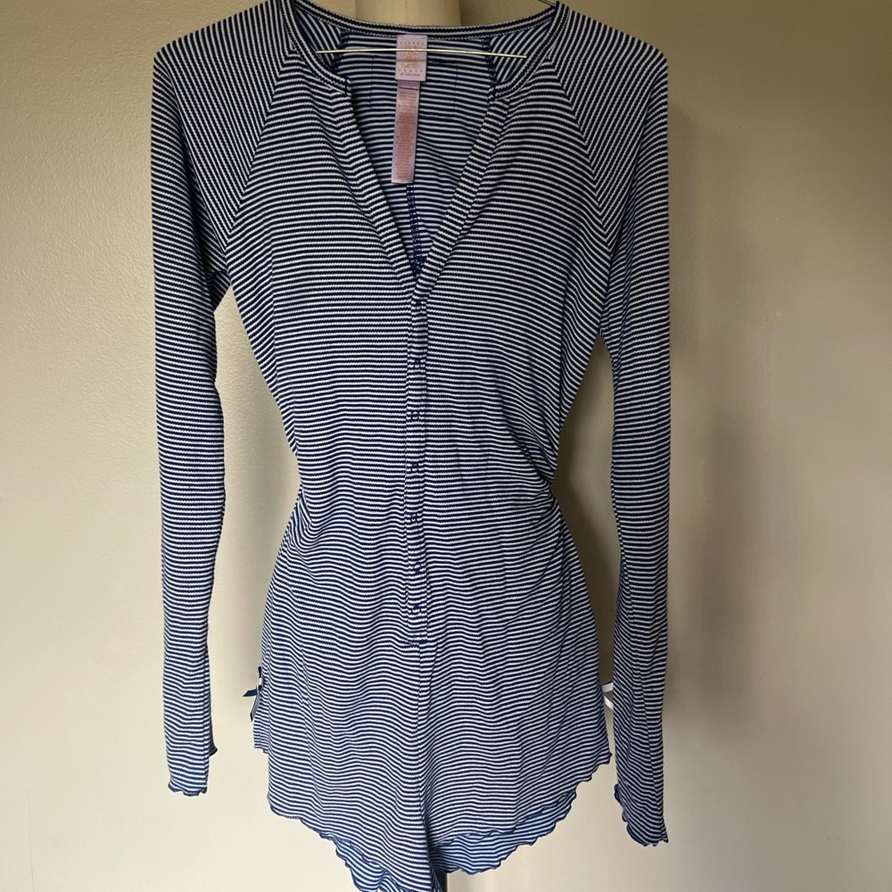 Savage X Fenty Blue Striped Pajama Set - Picture 4 of 10